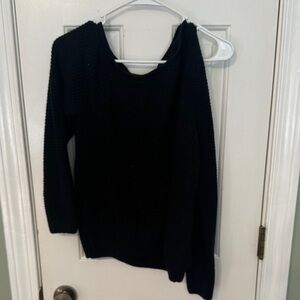 Classic Black Women's Open Shoulder Sweater